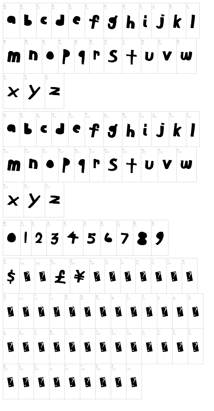 Another Student font map