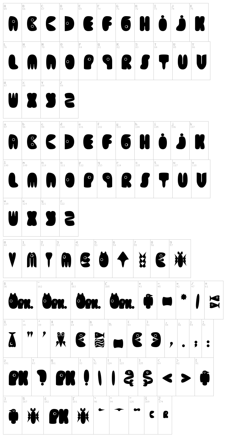 Outsider font map