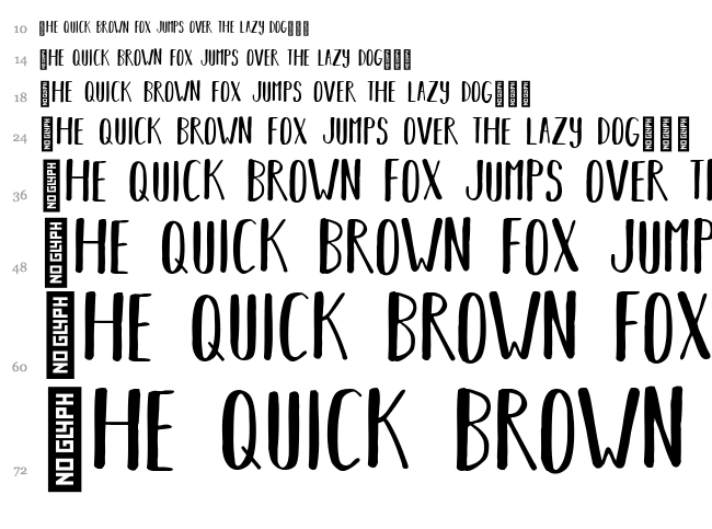 Bear Hugs font waterfall