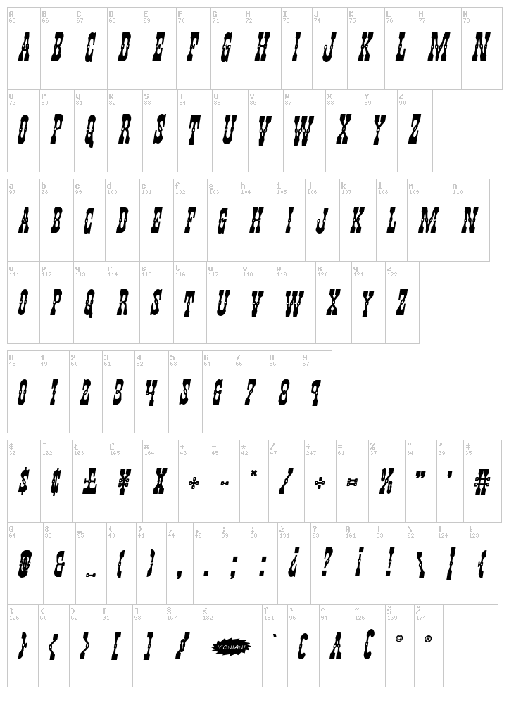 Younger Brothers font map
