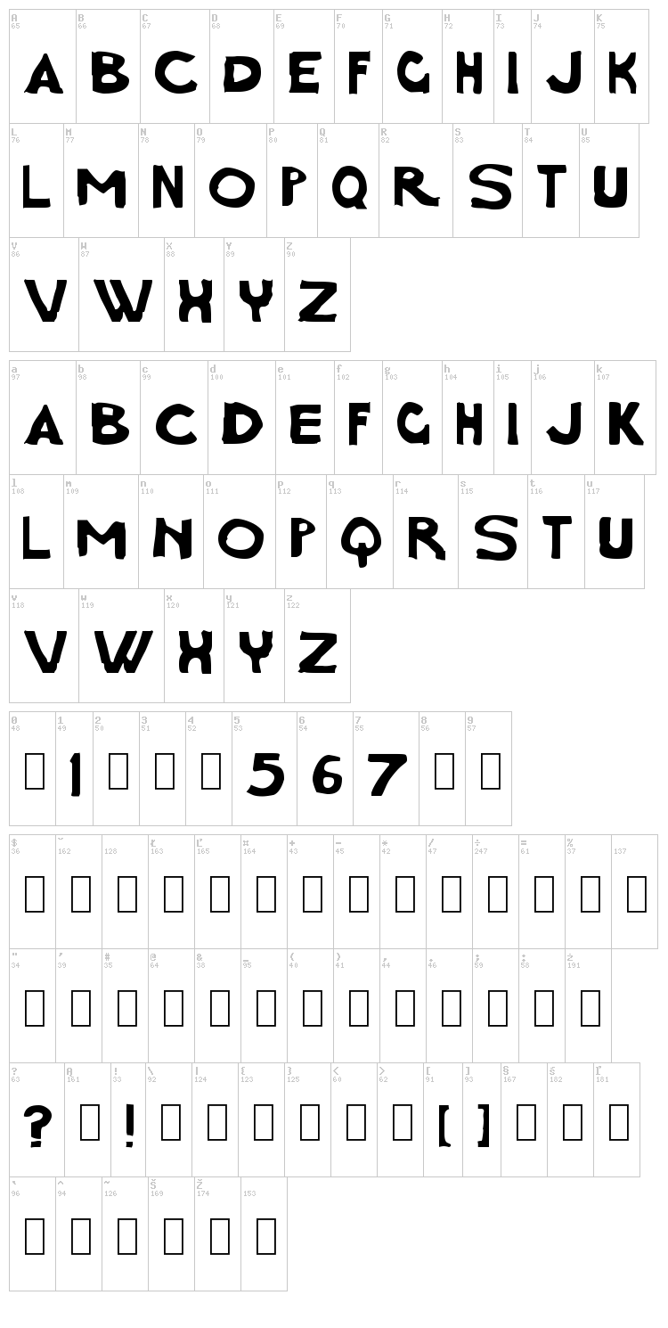 Charcoal First font map