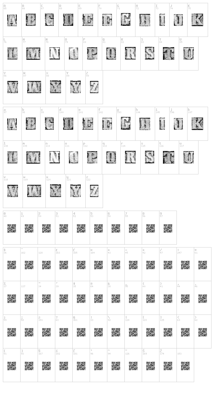 Metalblock Delta font map