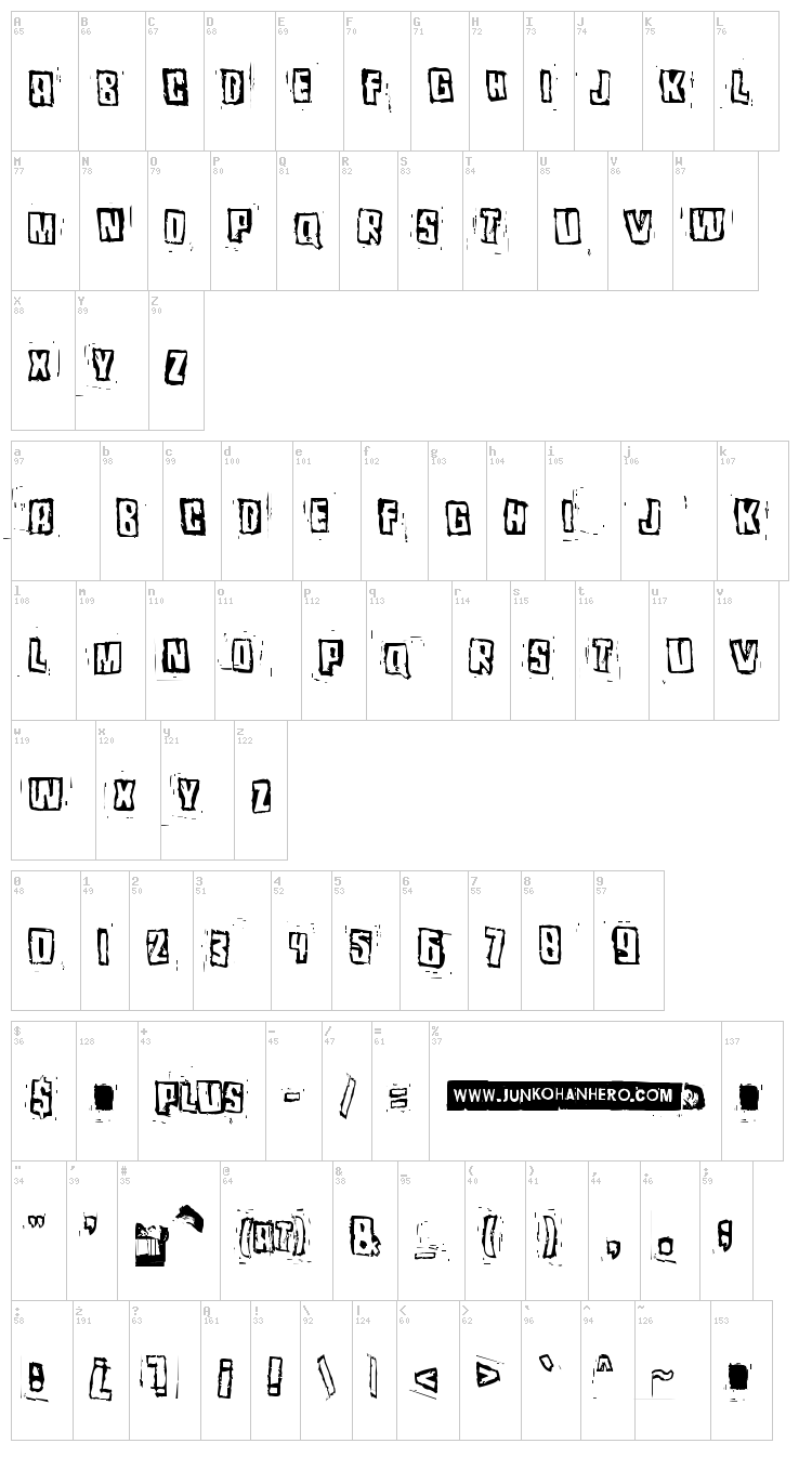 Pozo font map
