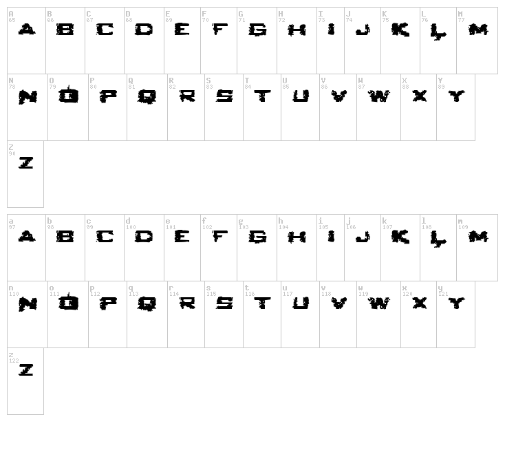 Seabreed font map