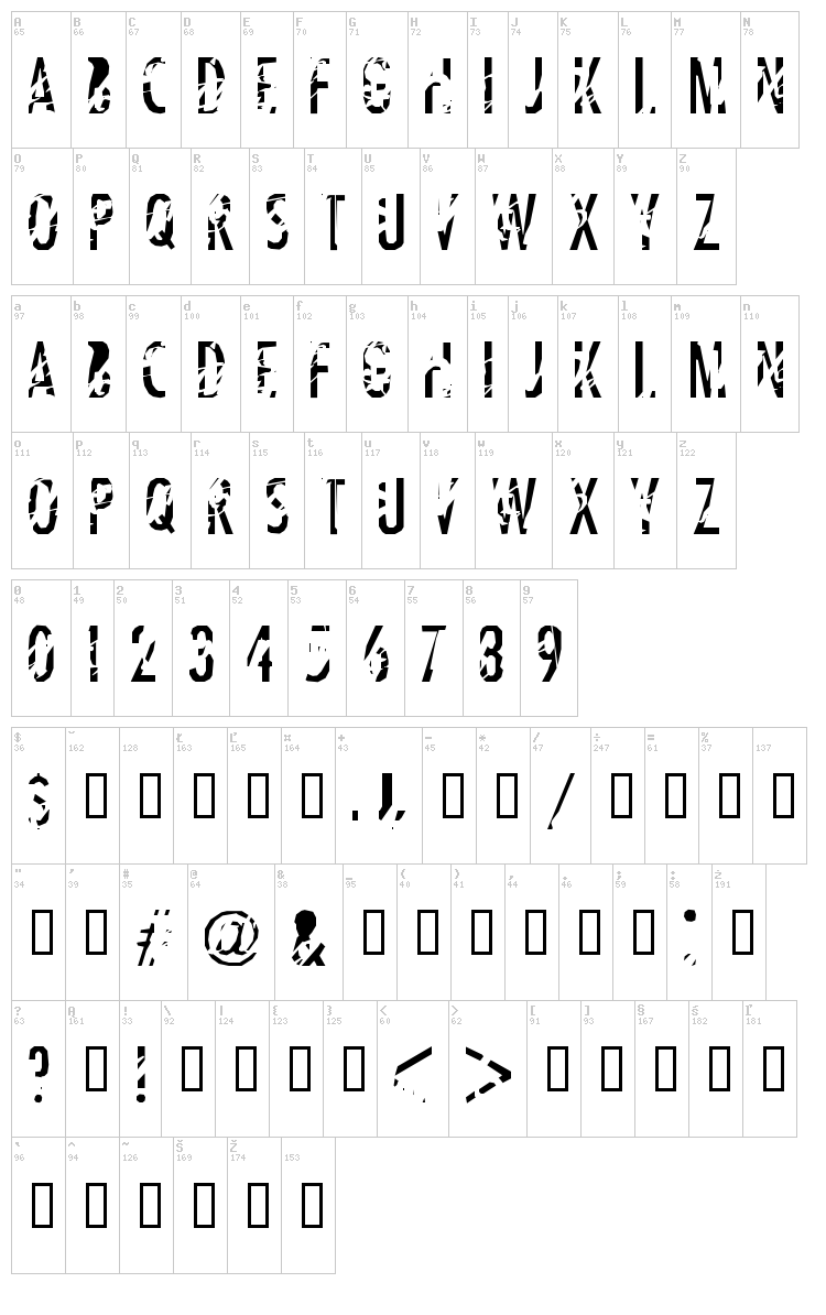 Tanline font map