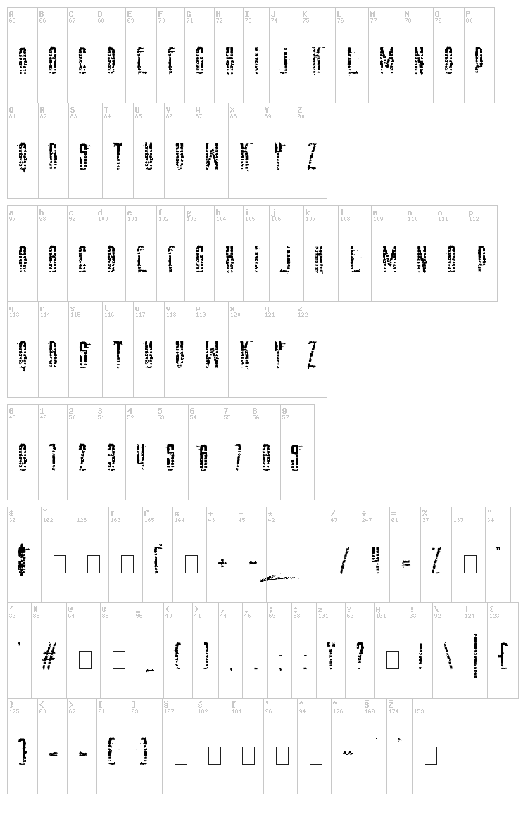 Amaz Stalker font map