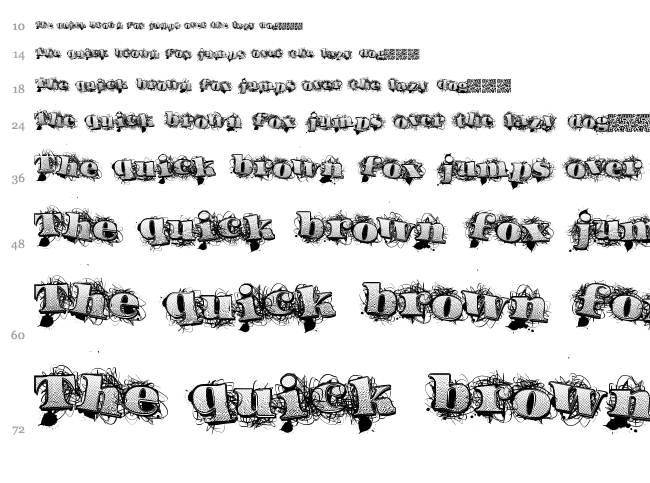 Urban Labels font waterfall
