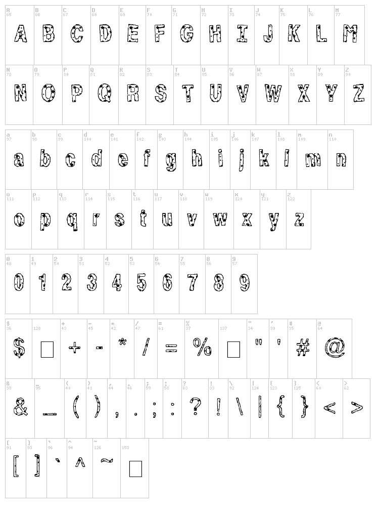 By Starlight font map