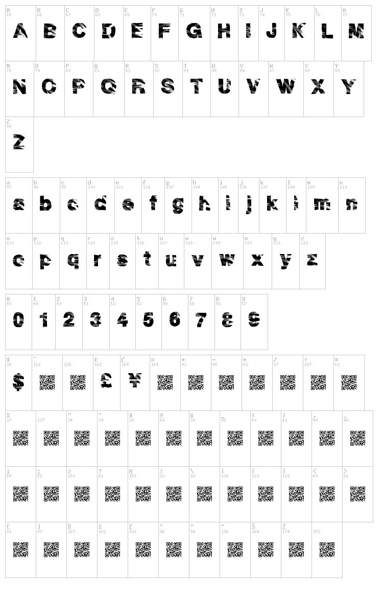 Disco Party font map
