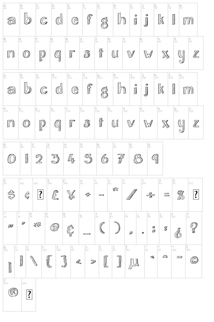Home & Hearth Outline Bold font map