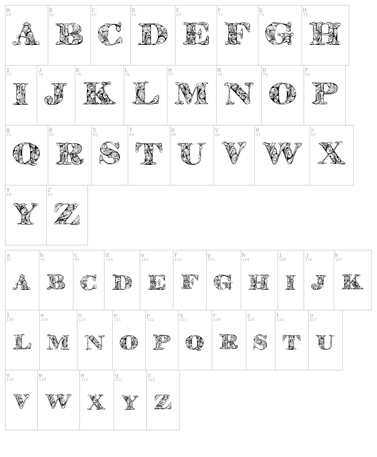 Kahir font map