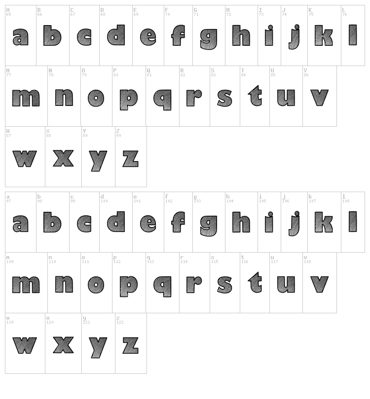 Moaren font map