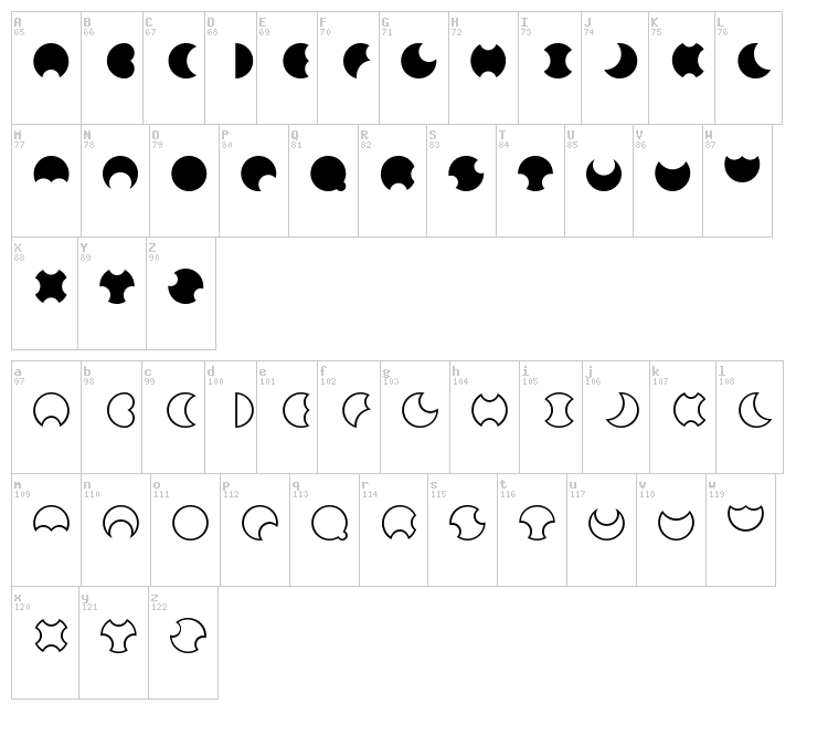 Moon font map