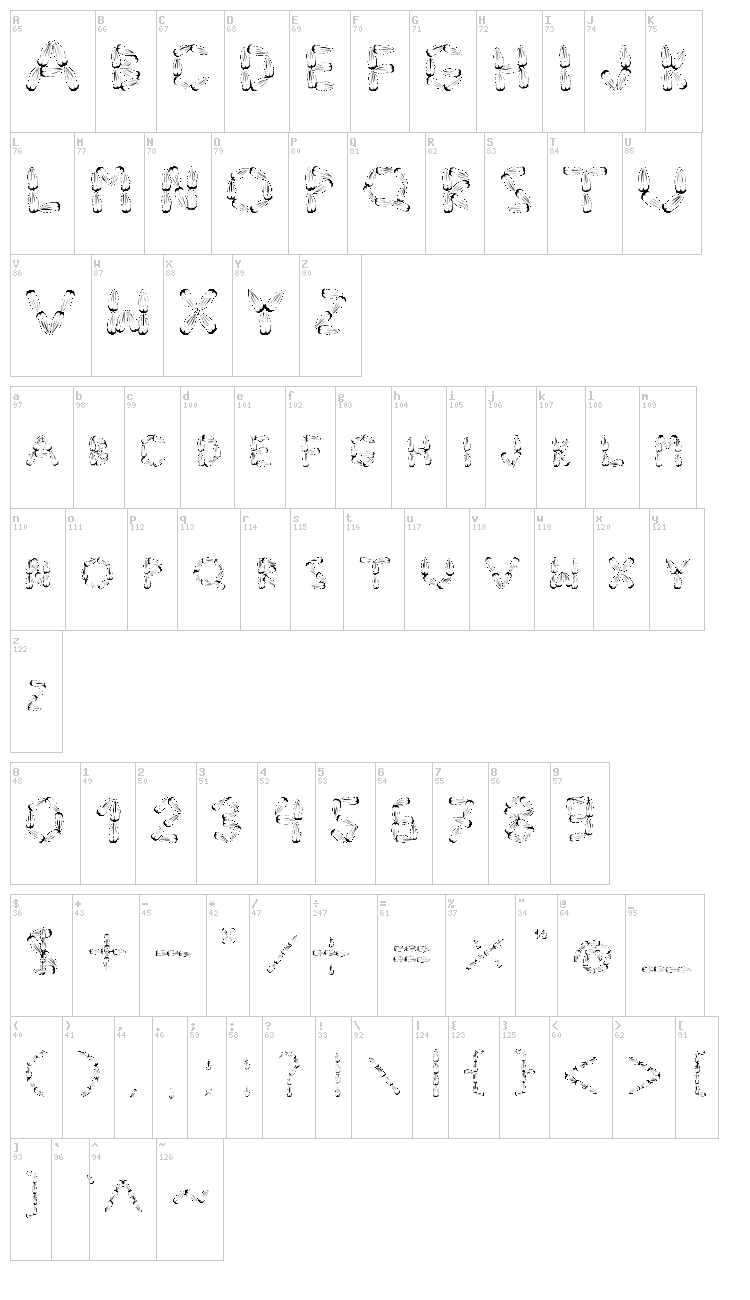 Pinho font map