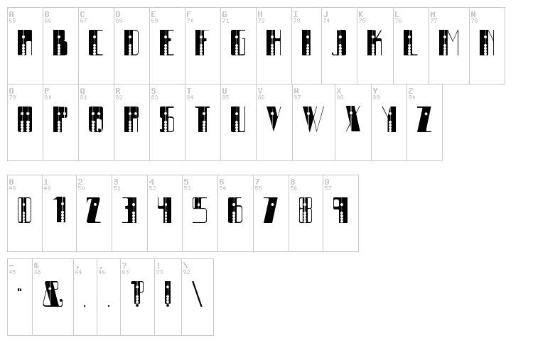 Soroban font map