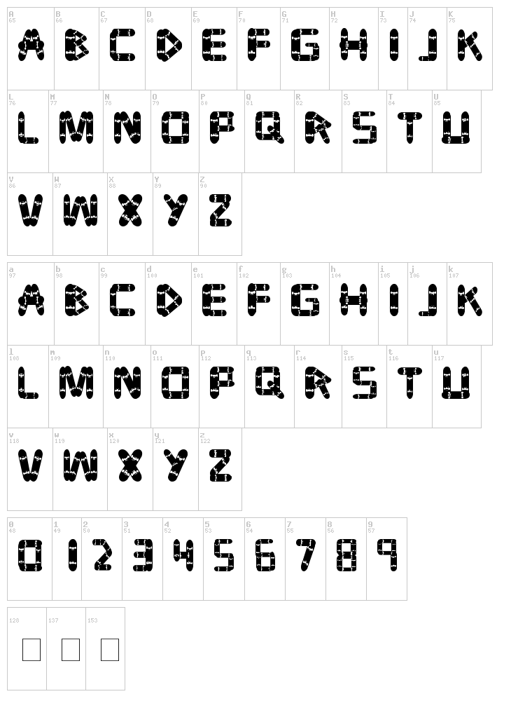 Tabla font map