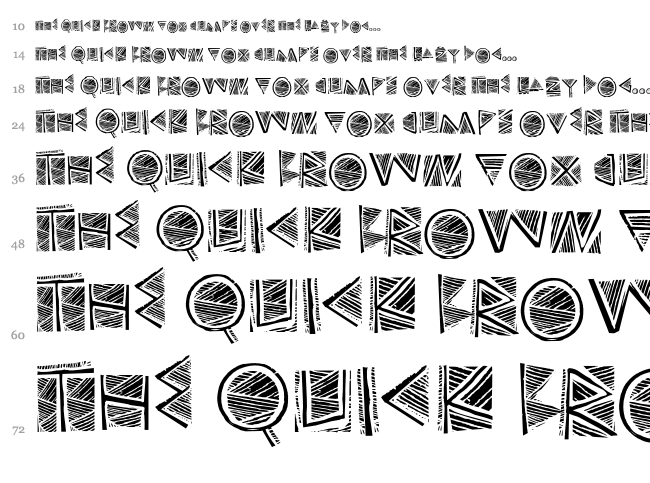 Touppeka font waterfall