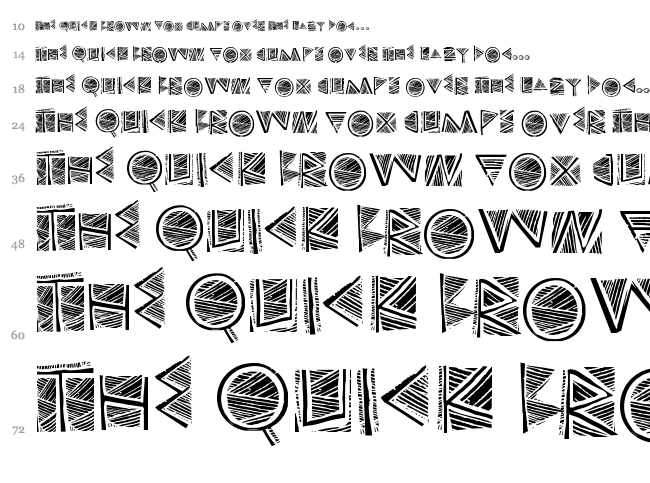 Touppeka font waterfall