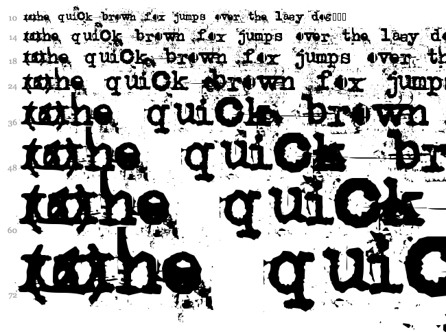 Uncle Typewriter font waterfall