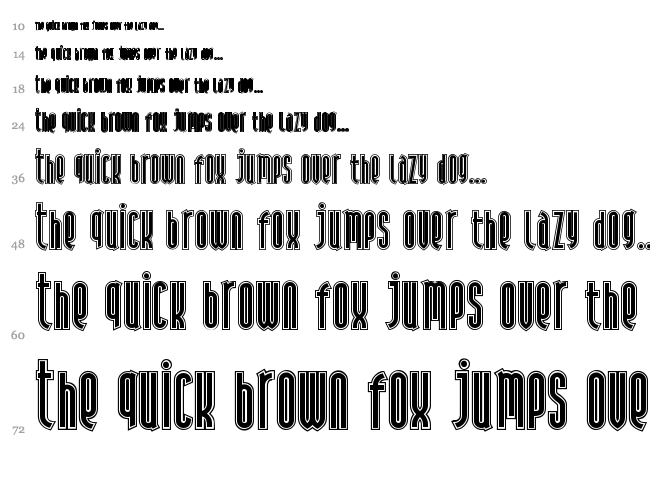 Andiron Outline font waterfall