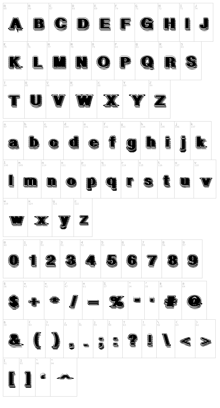 GeometricFog font map