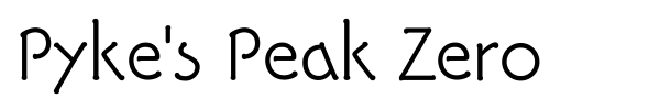 Pyke's Peak Zero font preview