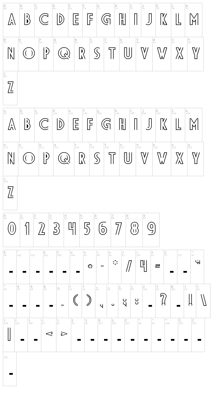 DS Diploma BDL font map