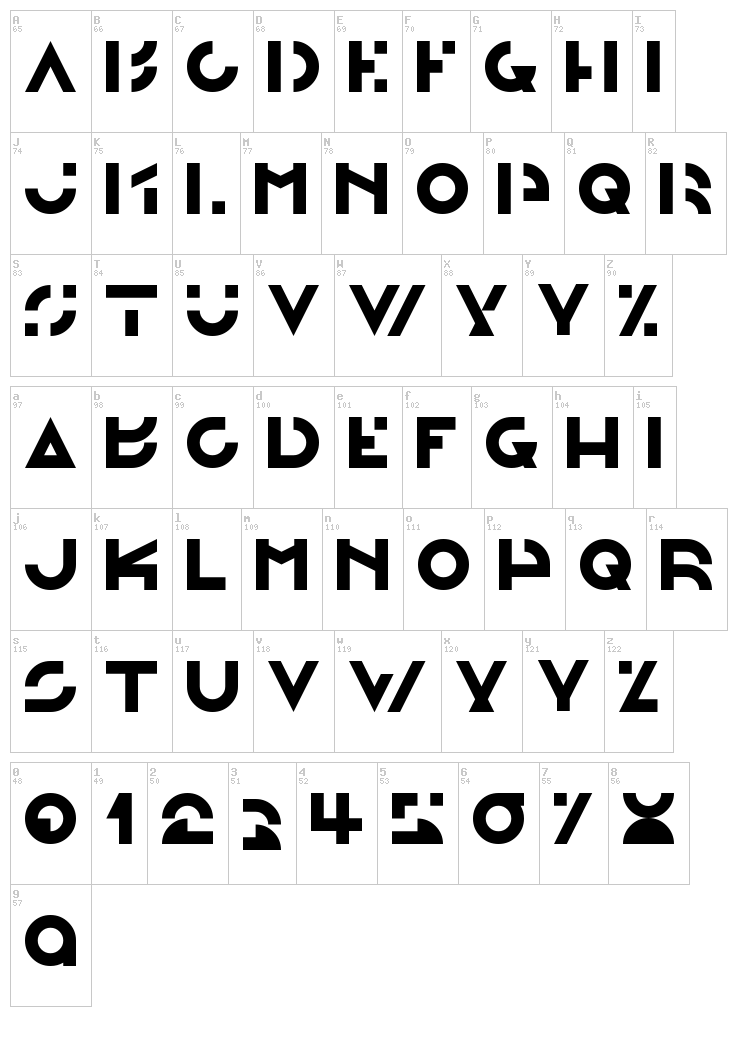 Morgante font map