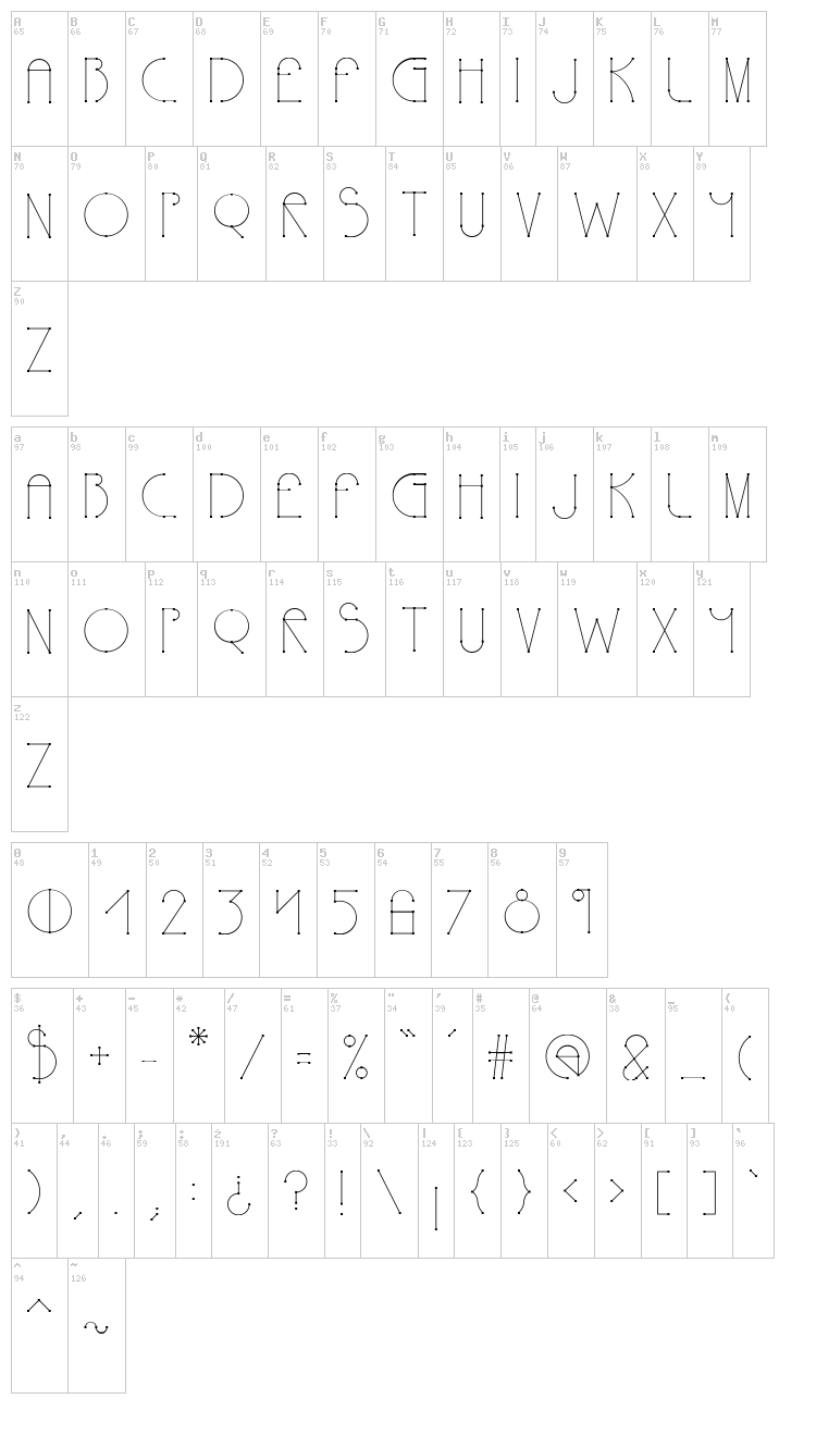 Polyline Typo font map