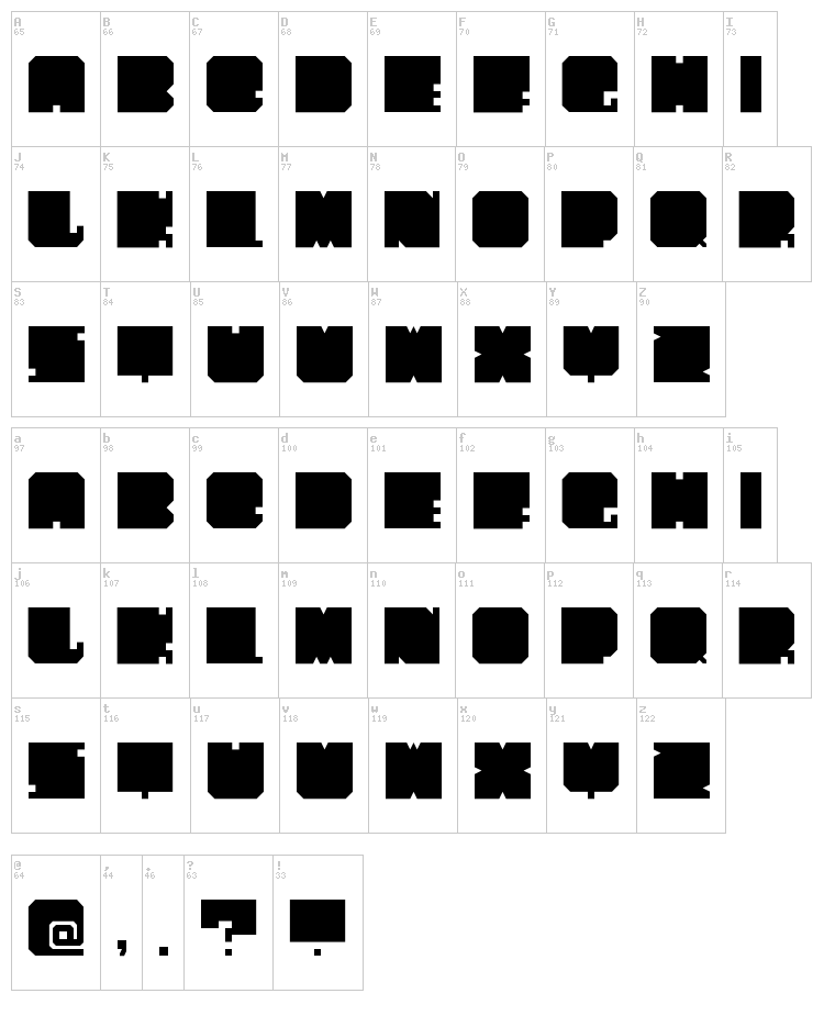 PaperCut font map