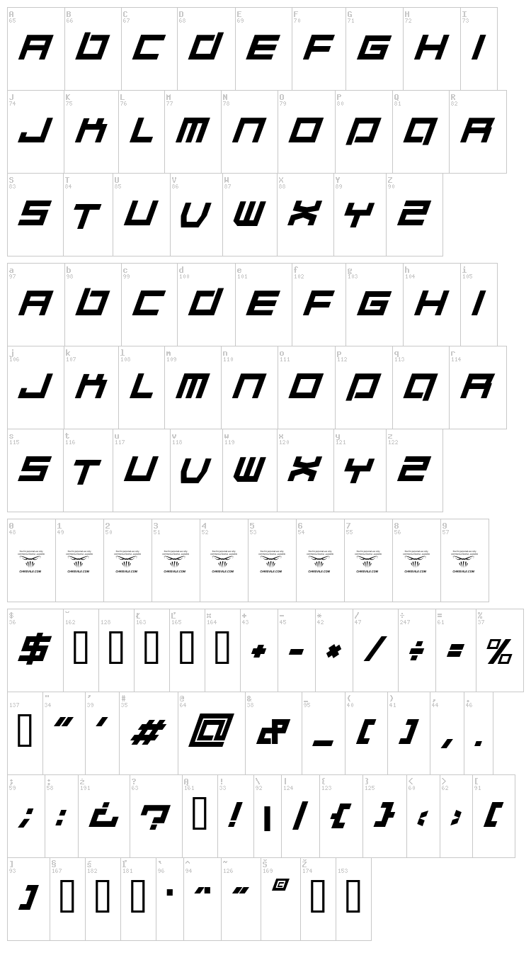 Quaalude hulk font map
