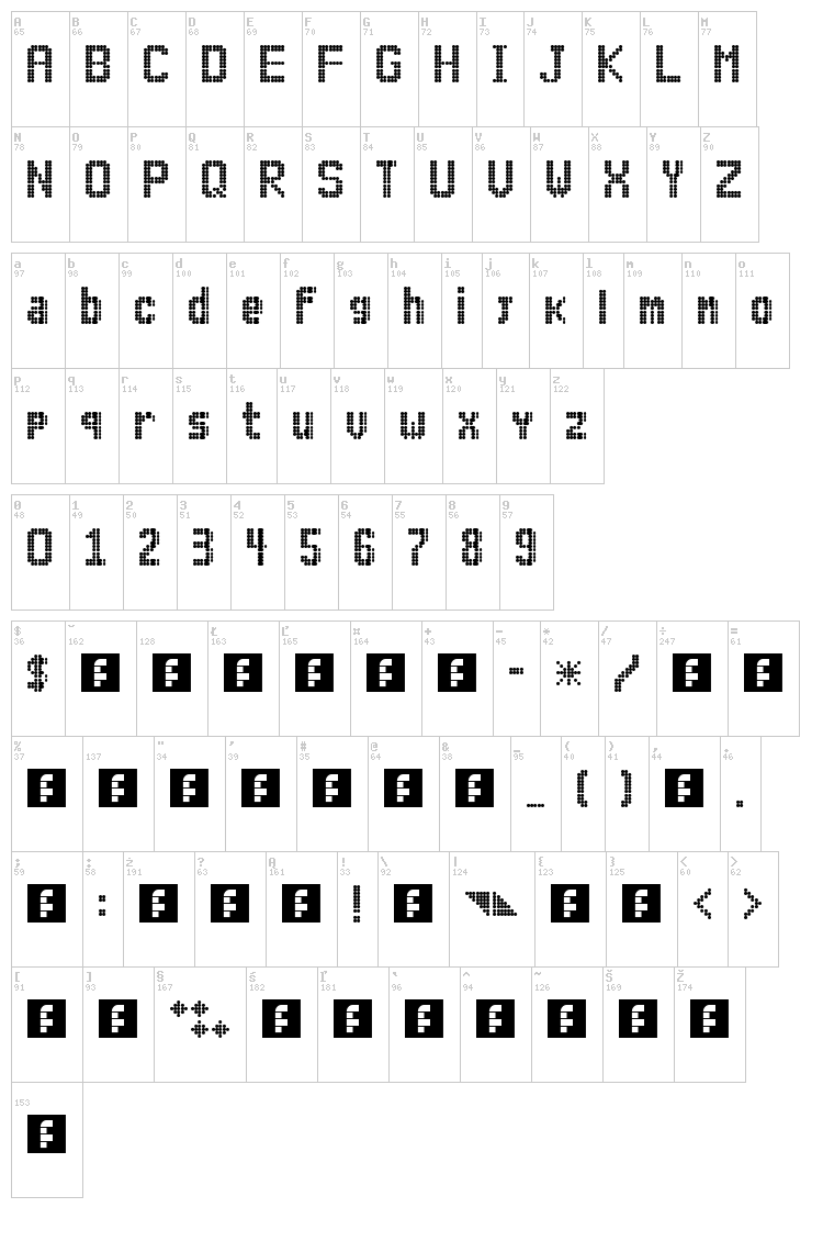 Lightdot 11x6 font map