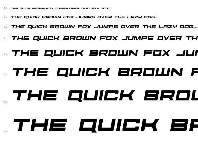 Future Forces font waterfall