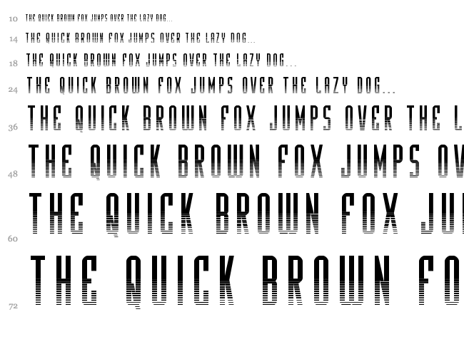 Y-Files font waterfall