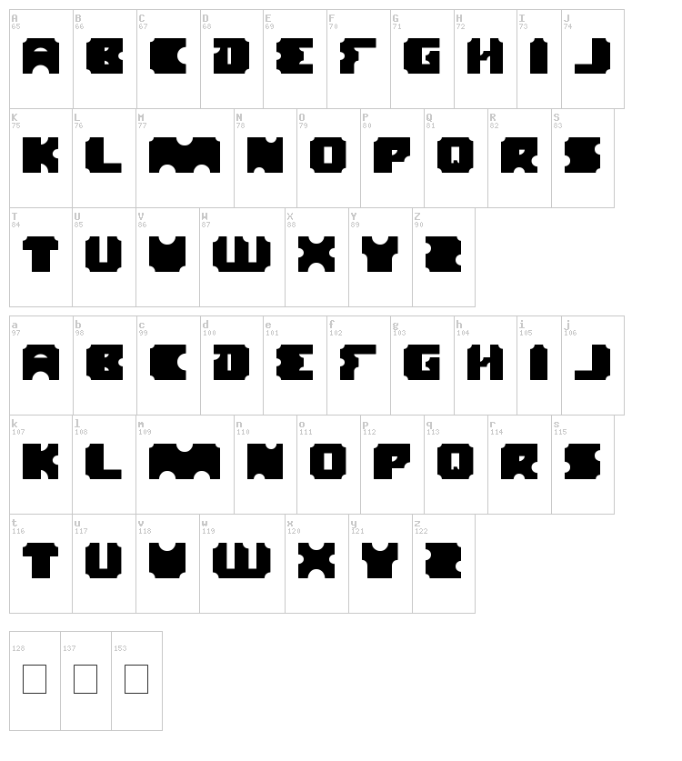 Logotype font map
