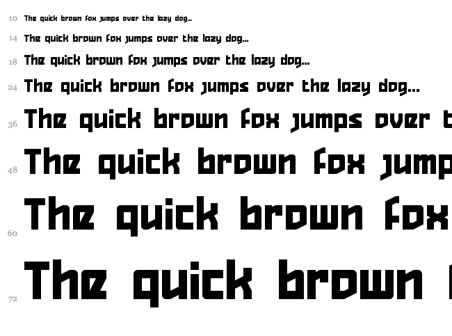 Quizzical Pitch font waterfall