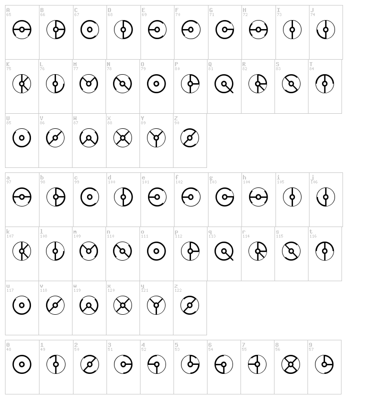 Riluri Mqsd font map