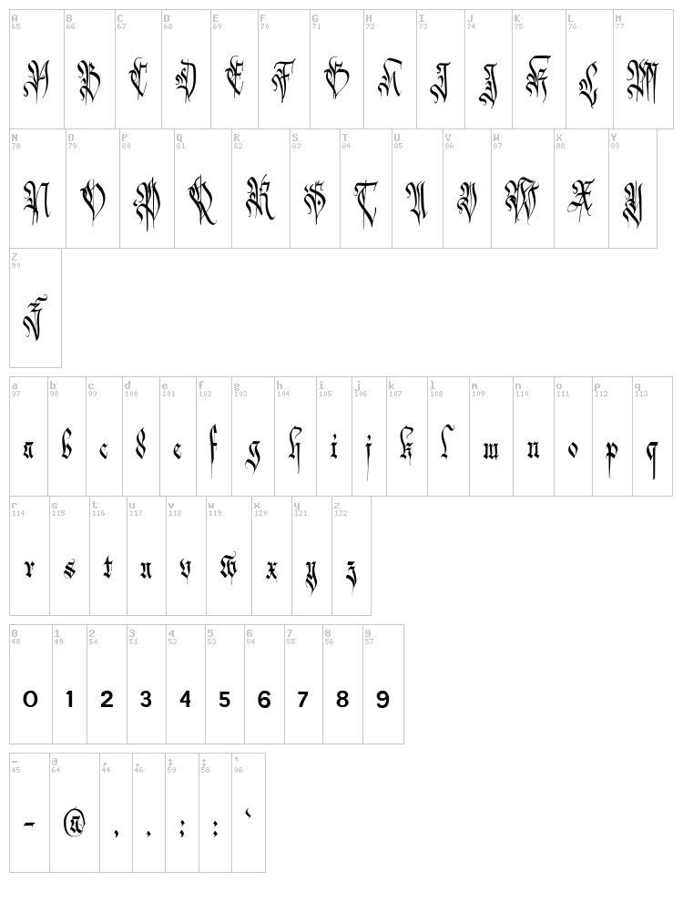 Carmilia font map