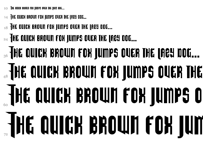 The End Of Days font waterfall