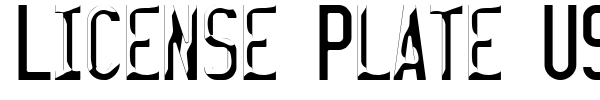 Fonte License Plate USA