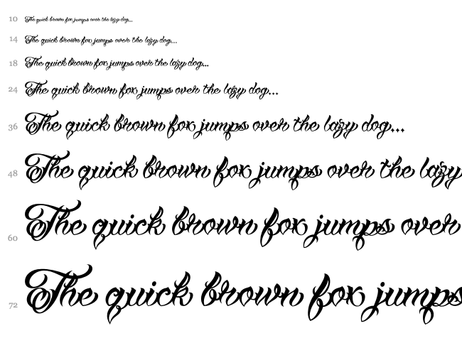 VTC Tattoo Script Two font waterfall