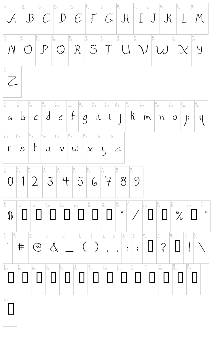 Quik Marker font map