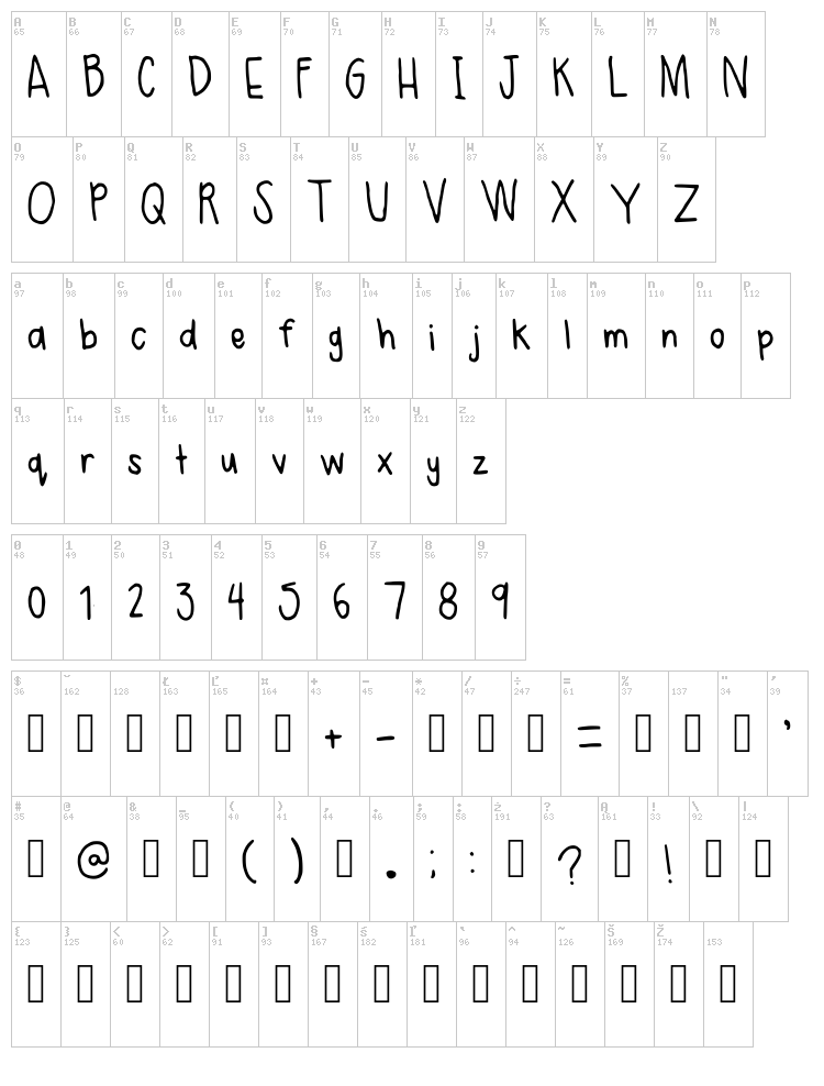 Reeses font map