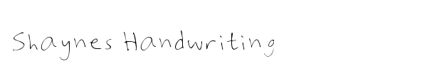 Shaynes Handwriting font preview