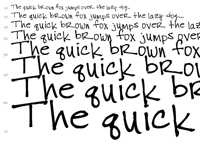 Thuys Chicken Scratch font waterfall