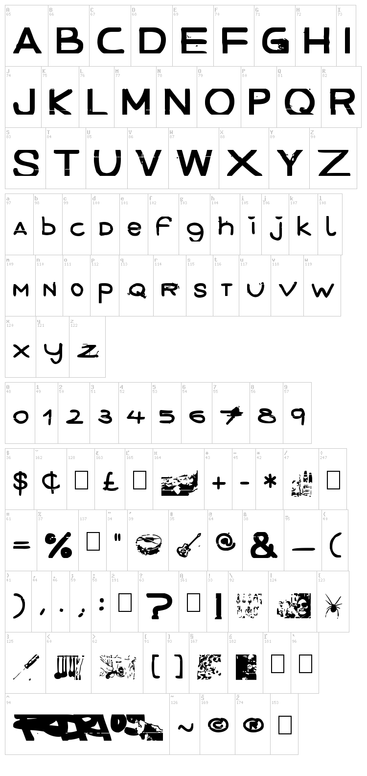 December Handmade font map