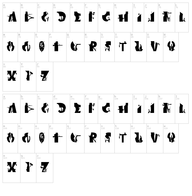 Afronsu font map