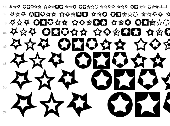 Stars for 3D FX font waterfall