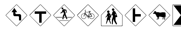 RoadSign + Warning font preview