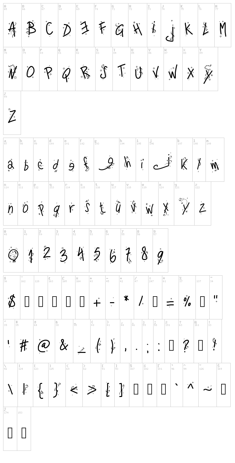 PW Happy New Year font map